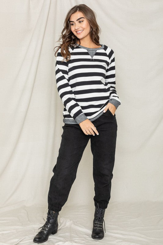 Stripe V- Stich Tunic | Modern Boutique Fashion