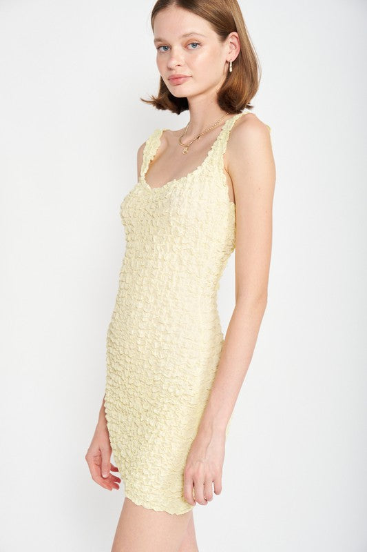 Smocked Open Back Mini Dress