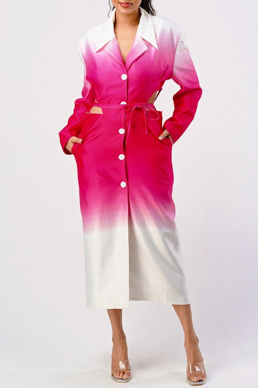 Color Gradient Spring Trench Coat | Modern Boutique Fashion