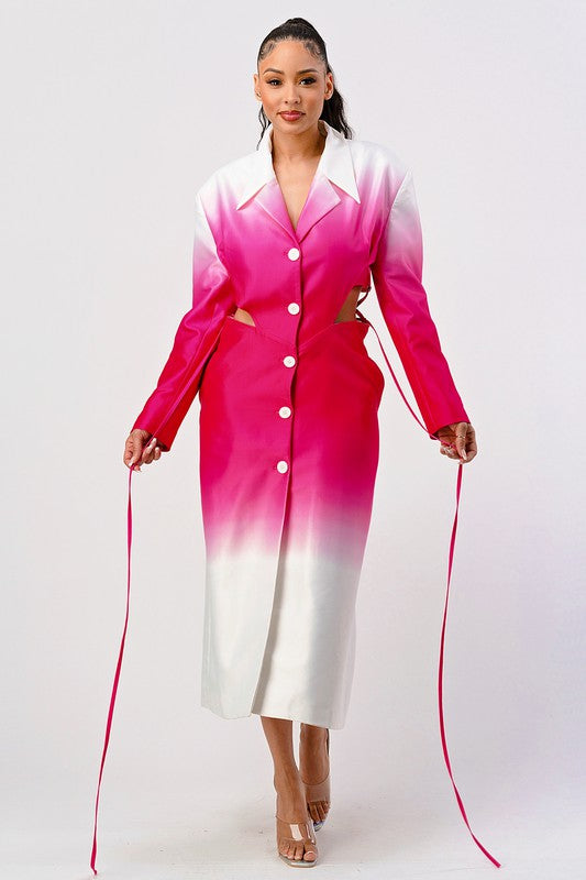 Color Gradient Spring Trench Coat | Modern Boutique Fashion