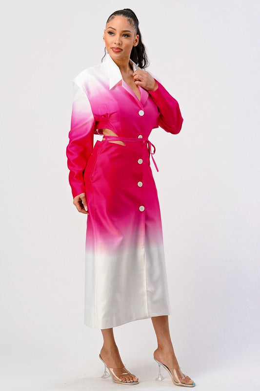 Color Gradient Spring Trench Coat | Modern Boutique Fashion
