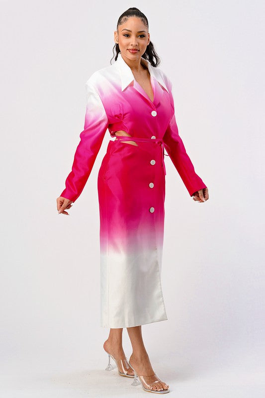 Color Gradient Spring Trench Coat | Modern Boutique Fashion