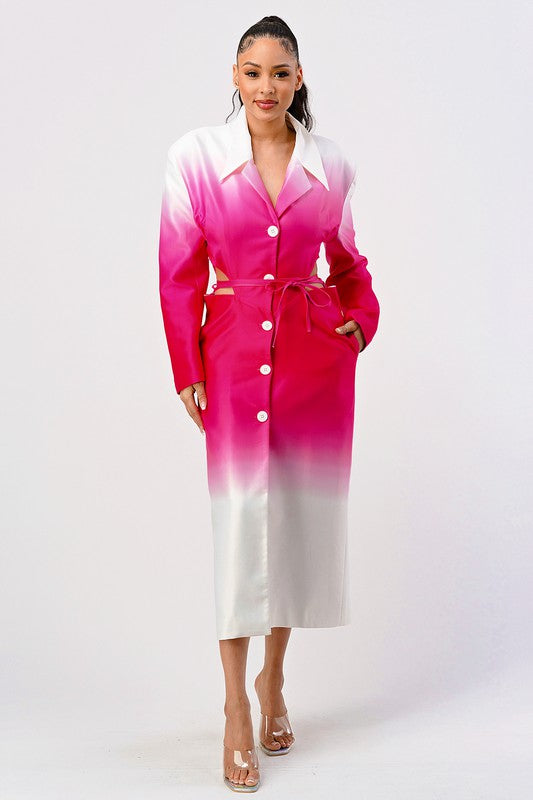Color Gradient Spring Trench Coat | Modern Boutique Fashion