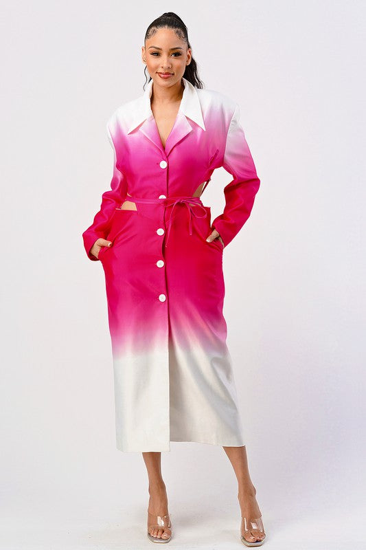 Color Gradient Spring Trench Coat | Modern Boutique Fashion