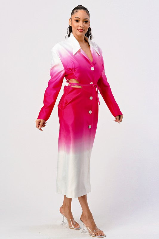 Color Gradient Spring Trench Coat | Modern Boutique Fashion
