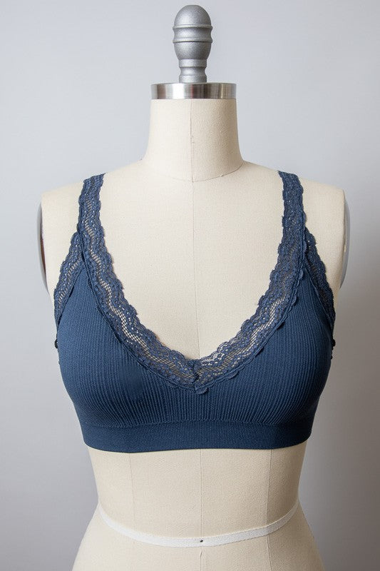 Lace Trim Padded Bralette | Modern Boutique Fashion