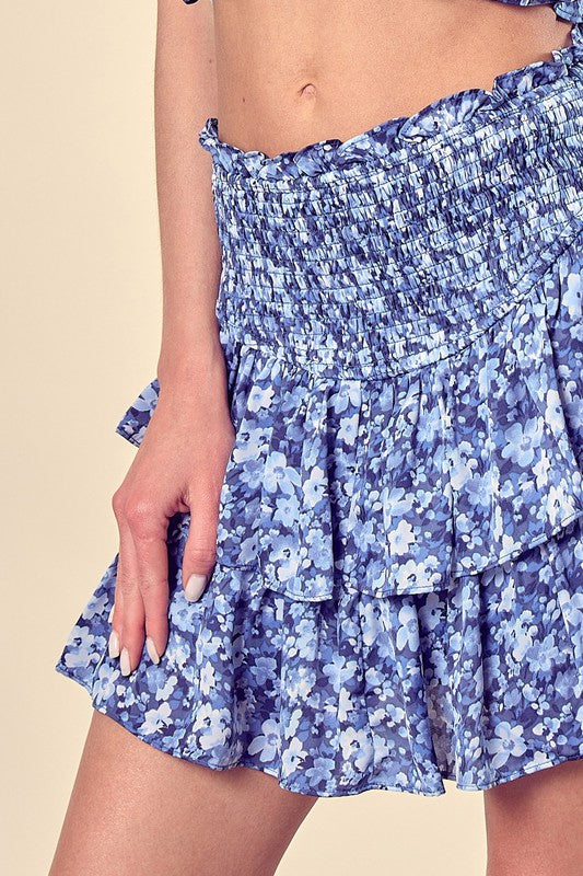 Dizzy Floral Printed Tiered Skorts | Modern Boutique Fashion