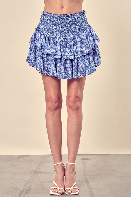 Dizzy Floral Printed Tiered Skorts | Modern Boutique Fashion