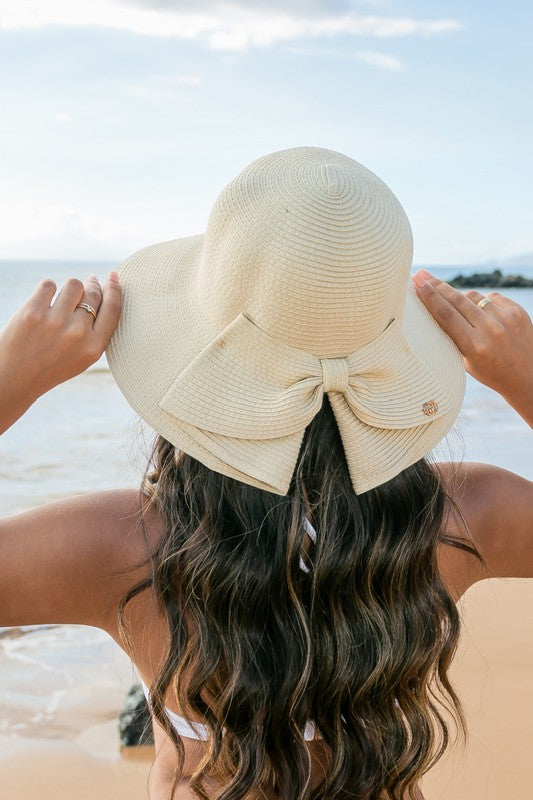 Bow Back Straw Bucket Hat | Modern Boutique Fashion