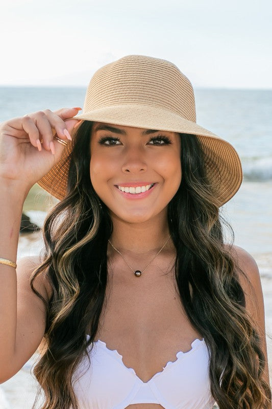 Bow Back Straw Bucket Hat | Modern Boutique Fashion