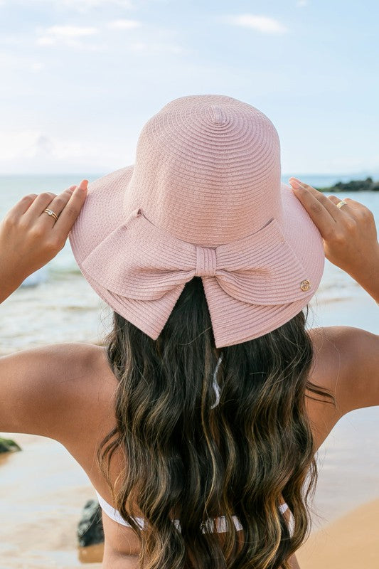 Bow Back Straw Bucket Hat | Modern Boutique Fashion