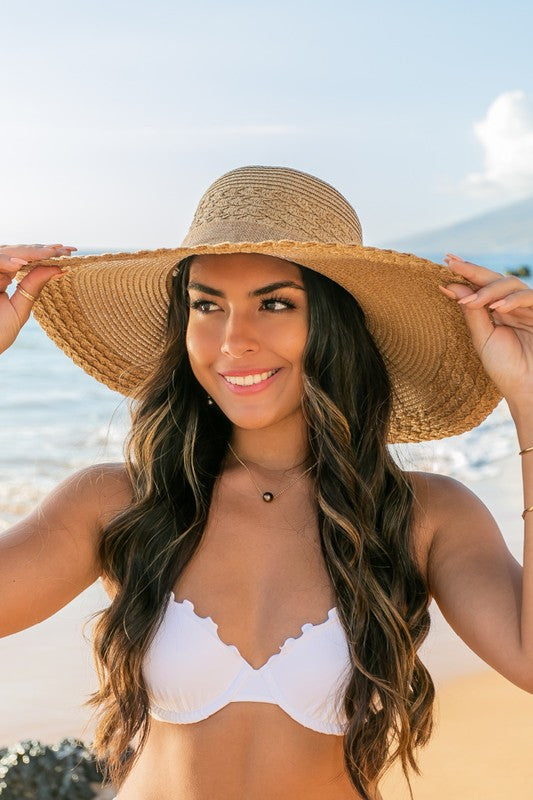 Scallop Edge Bow Accent Sunhat | Modern Boutique Fashion