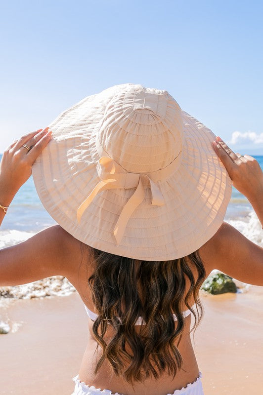 Classic Bow Accent Sunhat Extra Wide Brim | Modern Boutique Fashion