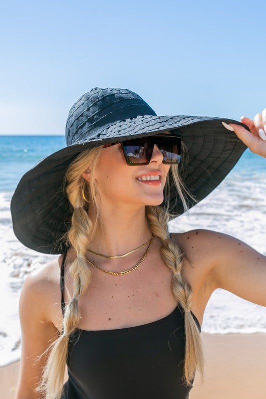 Classic Bow Accent Sunhat Extra Wide Brim | Modern Boutique Fashion