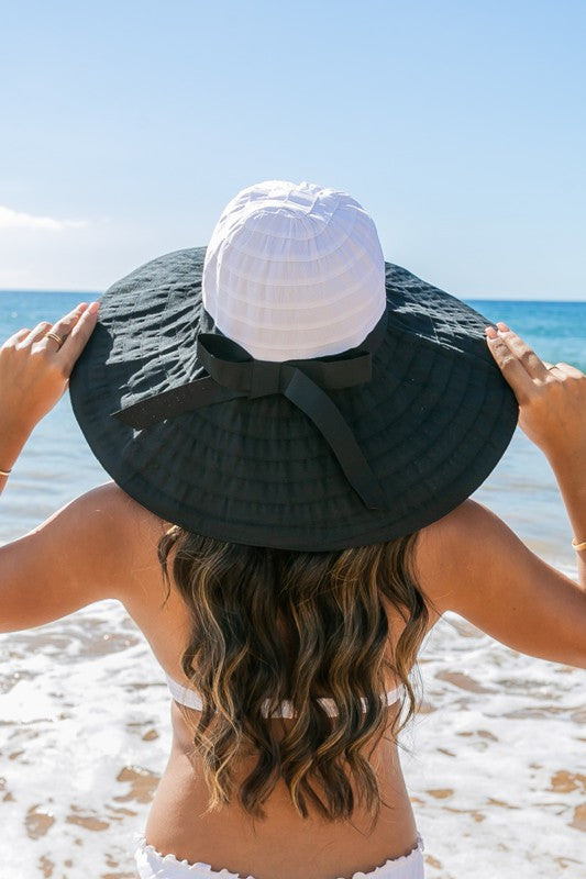Classic Bow Accent Sunhat Extra Wide Brim | Modern Boutique Fashion