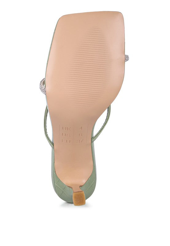 Fetish Croc Rhinestone Slider Sandals | Modern Boutique Fashion