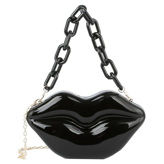 Acrylic Hard Case Lips Clutch Crossbody Bag | Modern Boutique Fashion