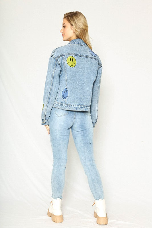 Smiley Denim Jacket | Modern Boutique Fashion