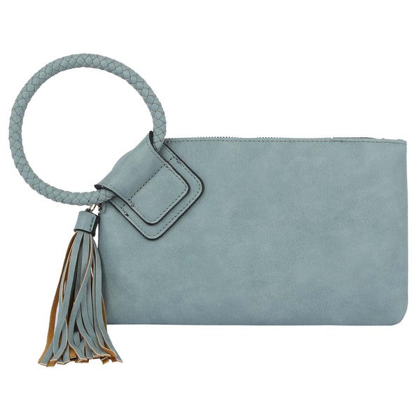 Fashion Cuff Handle Tassel Wristlet Clutch | Modern Boutique Fashion