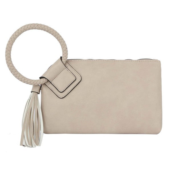 Fashion Cuff Handle Tassel Wristlet Clutch | Modern Boutique Fashion