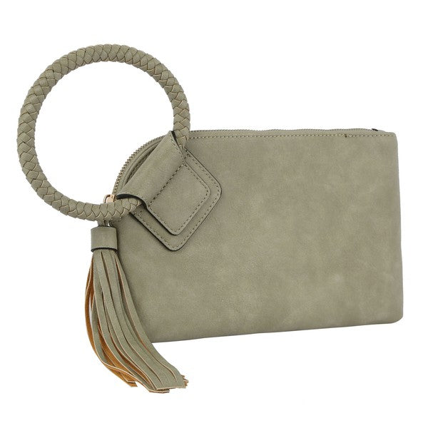 Fashion Cuff Handle Tassel Wristlet Clutch | Modern Boutique Fashion