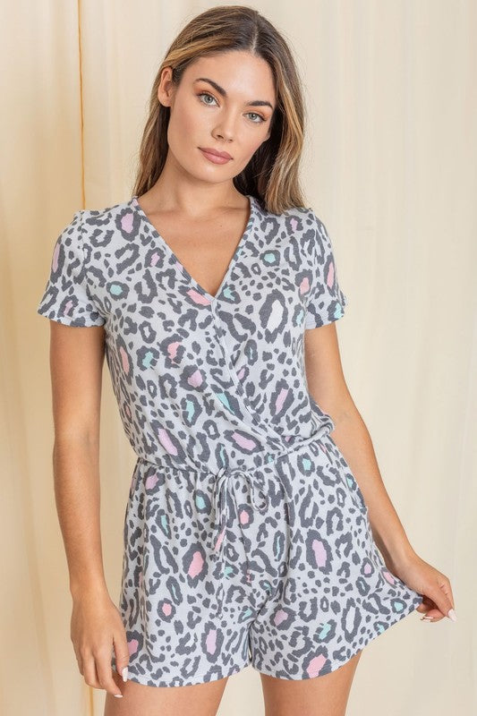 Short Sleeve Animal Print Romper | Modern Boutique Fashion