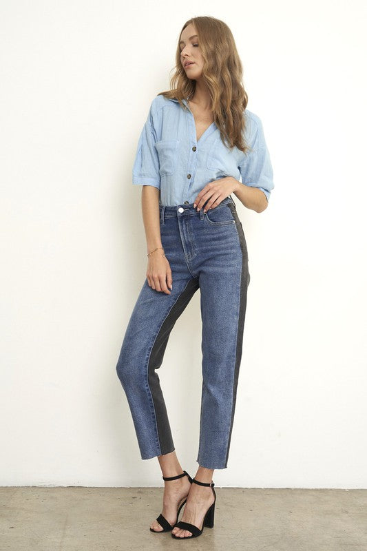 Black Denim Combo Jeans | Modern Boutique Fashion