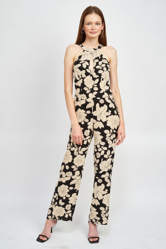 Floral Halterneck Jumpsuit With Open Back | Modern Boutique Fashion