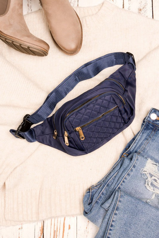 Quilted Belt Sling Bum Bag | Modern Boutique Fashion