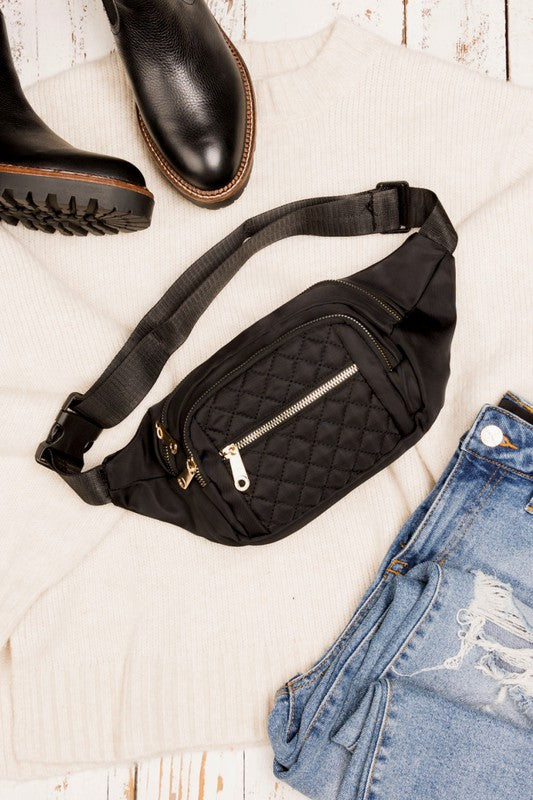 Quilted Belt Sling Bum Bag | Modern Boutique Fashion