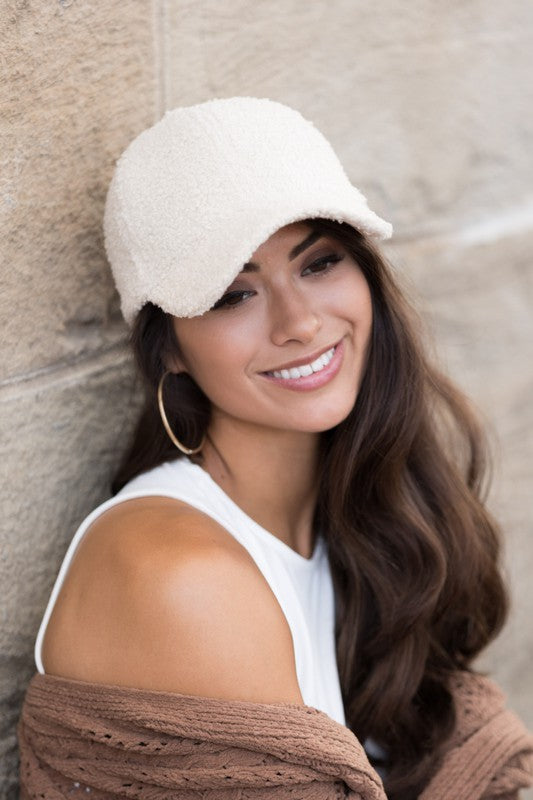 Boucle Sherpa Teddy Bear Knit Ball Cap | Modern Boutique Fashion