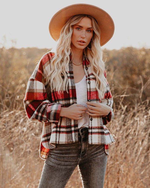 Women'S Plaid Shacket | Modern Boutique Fashion