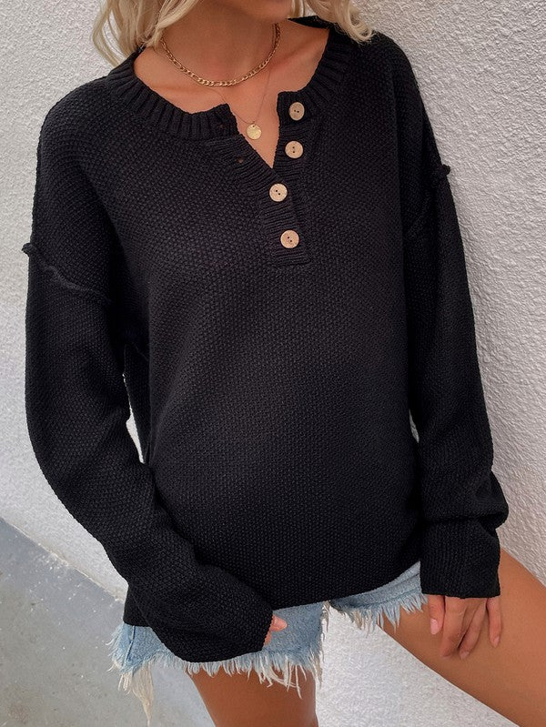 Women Long Sleeve Loose Fit Sweater | Modern Boutique Fashion