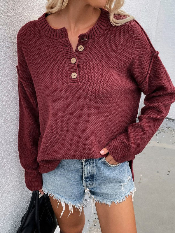 Women Long Sleeve Loose Fit Sweater | Modern Boutique Fashion