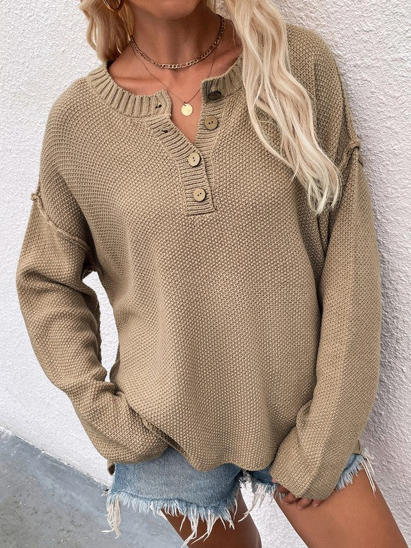 Women Long Sleeve Loose Fit Sweater | Modern Boutique Fashion