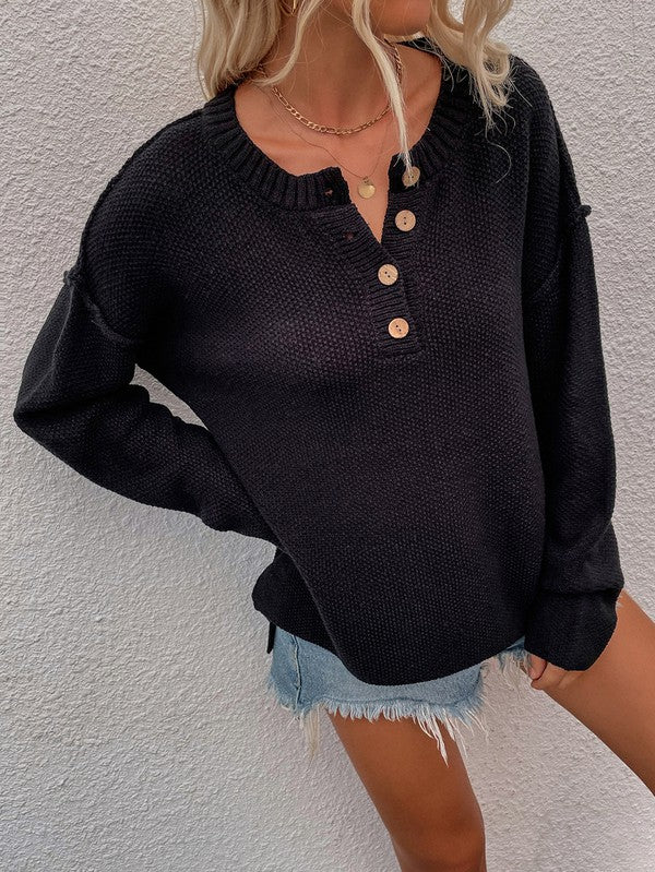 Women Long Sleeve Loose Fit Sweater | Modern Boutique Fashion