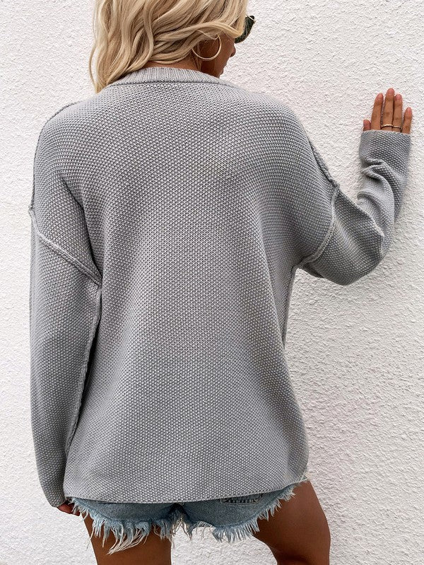 Women Long Sleeve Loose Fit Sweater | Modern Boutique Fashion
