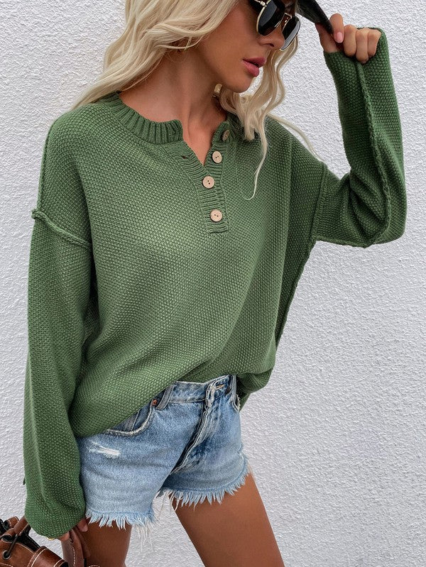 Women Long Sleeve Loose Fit Sweater | Modern Boutique Fashion