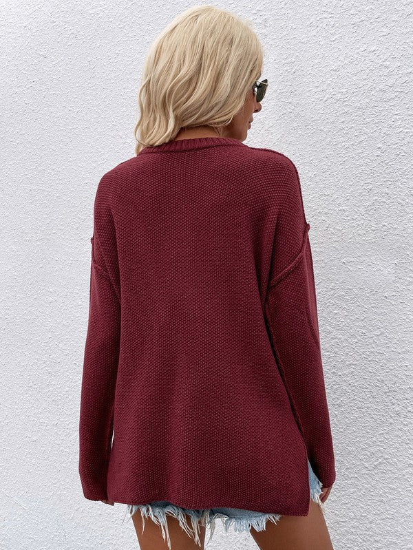 Women Long Sleeve Loose Fit Sweater | Modern Boutique Fashion