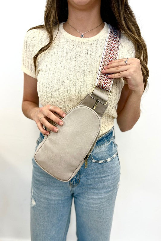 Sutton Sling Crossbody With Woven Strap | Modern Boutique Fashion