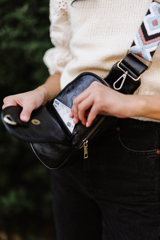 Sutton Sling Crossbody With Woven Strap | Modern Boutique Fashion