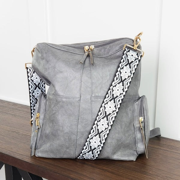 Charis Convertible Vegan Leather Backpack 2 Straps | Modern Boutique Fashion