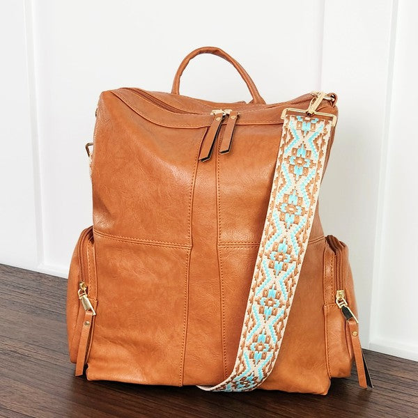 Charis Convertible Vegan Leather Backpack 2 Straps | Modern Boutique Fashion