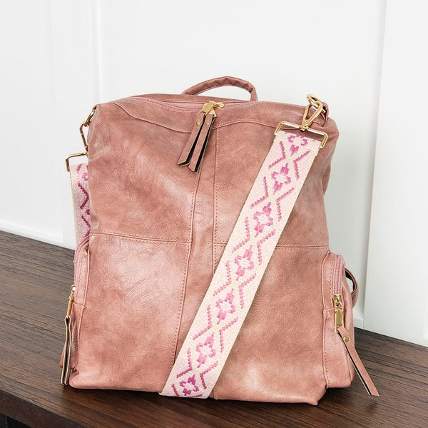 Charis Convertible Vegan Leather Backpack 2 Straps | Modern Boutique Fashion
