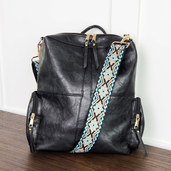 Charis Convertible Vegan Leather Backpack 2 Straps | Modern Boutique Fashion