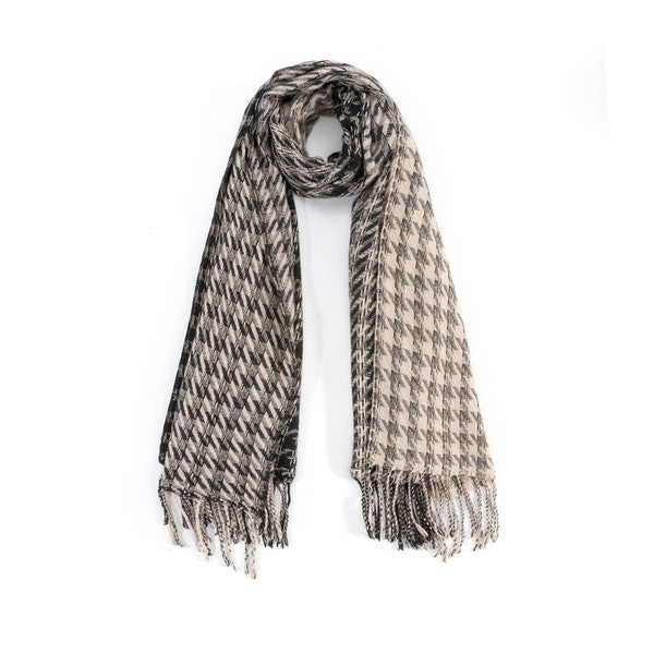Houndstooth Two Toned Fashion Scarf | Modern Boutique Fashion