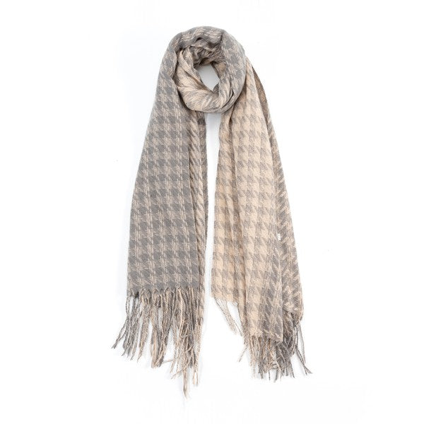 Houndstooth Two Toned Fashion Scarf | Modern Boutique Fashion