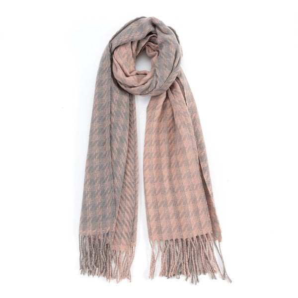 Houndstooth Two Toned Fashion Scarf | Modern Boutique Fashion