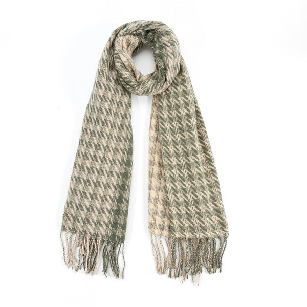 Houndstooth Two Toned Fashion Scarf | Modern Boutique Fashion