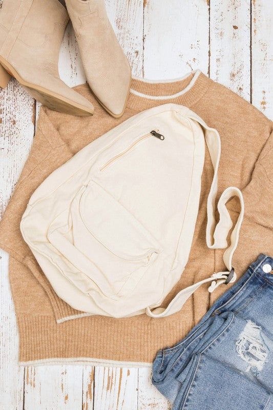 Oversized Canvas Sling | Modern Boutique Fashion